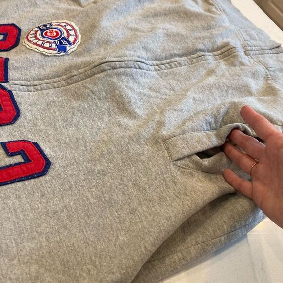 Vintage Chicago Clubs Grey Zip Up Embroidered Fleece Hoodie XL - Picture 6 of 8